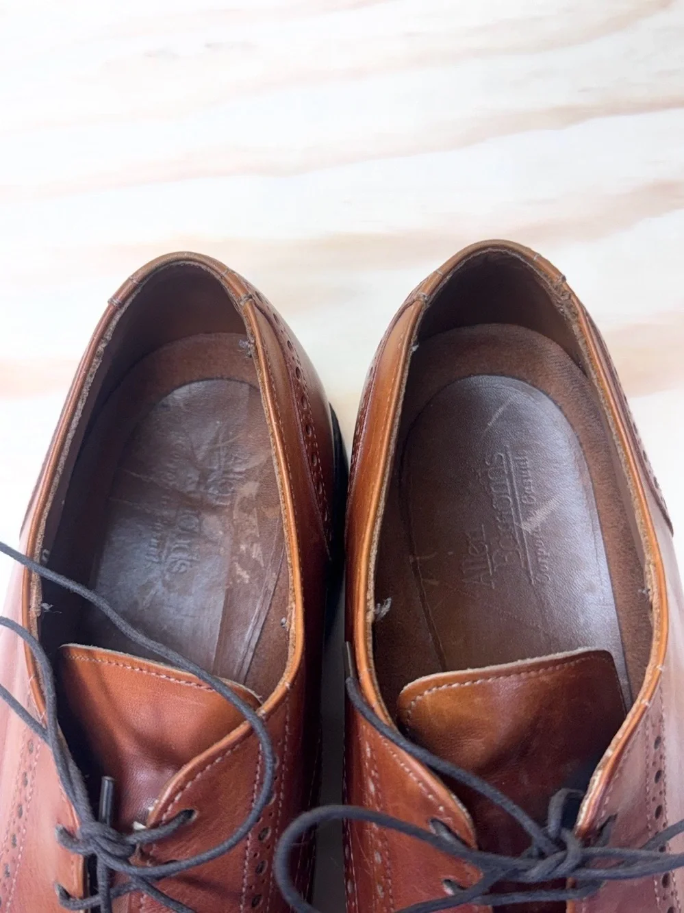 Allen Edmonds Benton Cap Toe Derby Dress Shoes Mens US 9.5 Leather Oxford Brown